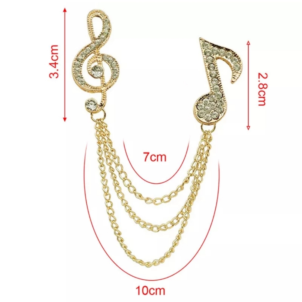 🎶 Music Notes Chain Pin - Picture 4 of 4